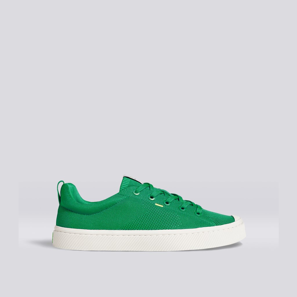 IBI Cariuma Low Top Bamboo Weave Knit Vegan Vert Homme | ZSG-6466569